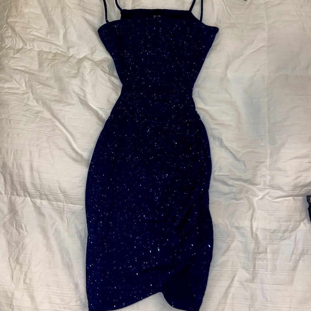 Sparkly Royal dark blue bodycon dress